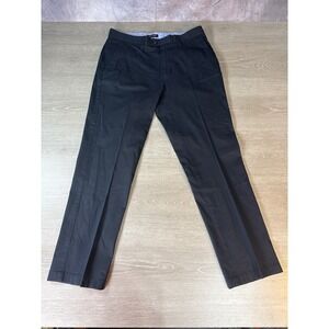Nautica The Beacon Pant Mens 34W x 32L Black Tailored Fit Cotton Spandex Casual